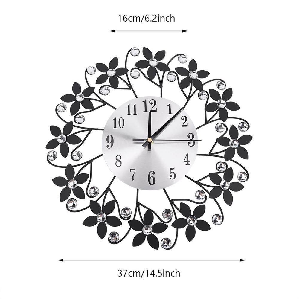 Quartz Movement Silent Wall Clock Metal Frame Wall-mounted Clock Fashion Decorative Clock Kitchen