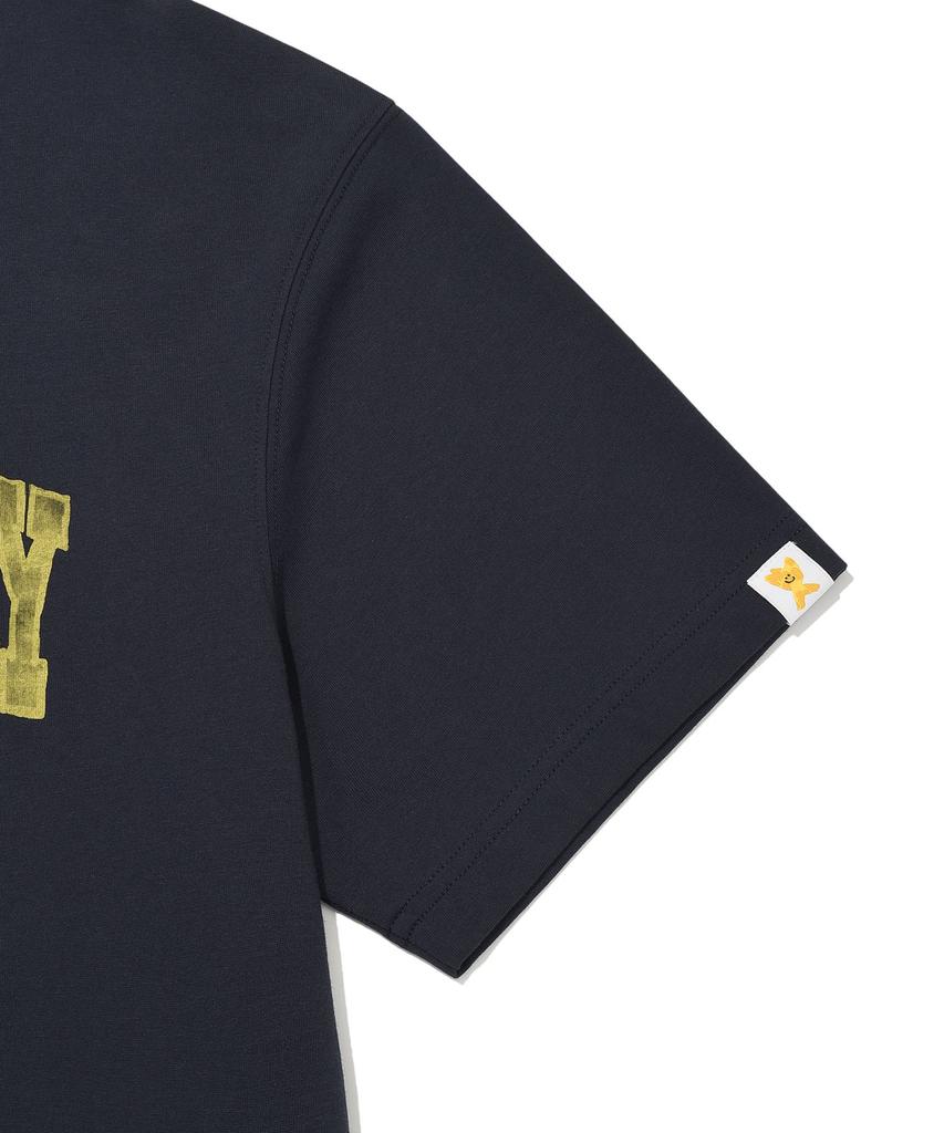 WACKY WILLY Футболка с коротким рукавом, архи-типография, темно-синяя