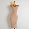 Spring and Summer New Arrival Pure Color Sexy Sleeveless Knitting Dress Women's Clothing Silm Sheath Slit Base Suspender Dress