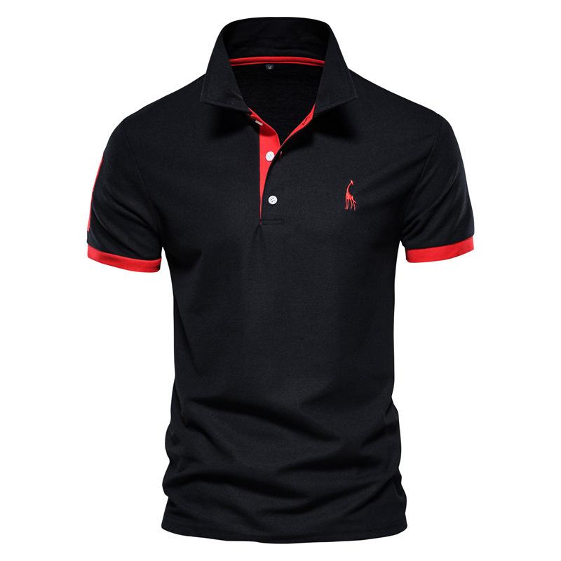 Deer Embroidered Polo Shirt Short Sleeve Judy Mesh Lapel Men's T-Shirt Plenty