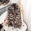 Classic Retro High-End Leopard Print Scarf Autumn And Winter Women'S Fashionable Temperament Warm Cashmere Fringed Shawl