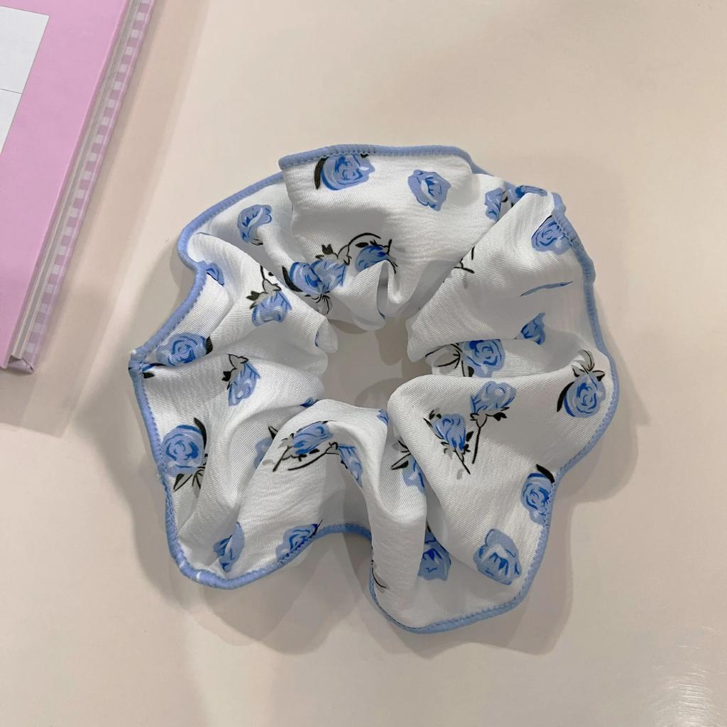 European and American Romantic Flower Elasticity Hair Ties for Women Girls Ponytail Holder Scrunchies Korean Hair Accessories