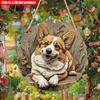 2D Flat 20*20cm1pc Pembroke Welsh Corgi Theme Wooden Hanging Sign, Perfect for Cute Dog Design High Quality Gift To Friend, No Need for Electricity,