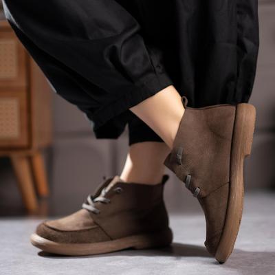 Кожаные ботинки Мартин женские осенне-зимние новые ретро повседневные туфли мягкая кожа мягкая подошва короткие ботинки женские