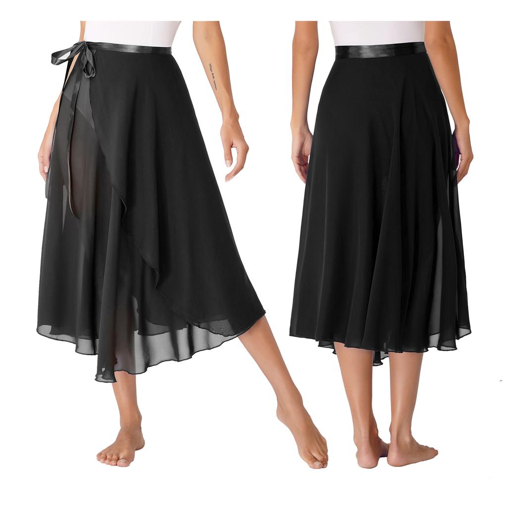 Женская струящаяся прозрачная юбка-шарф с запахом для взрослых, юбка для балета, танцев, женская шифоновая длинная юбка