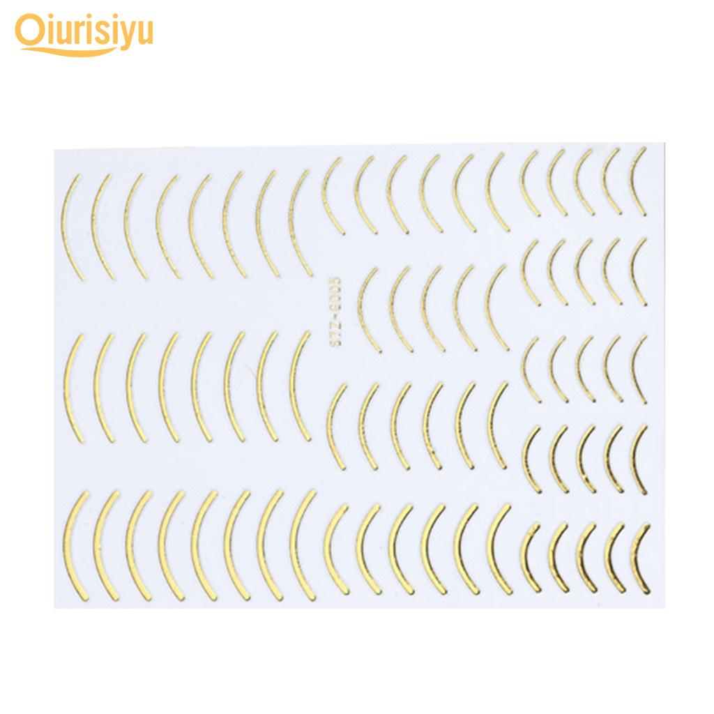 Gold Colour Geometry Shapes Nail Art Sticker