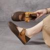 Genuine Leather Fashionable Women's Single Shoes with Round Toe Soft Leather and Soft Sole Can Be Worn Twice As Lazy Shoes