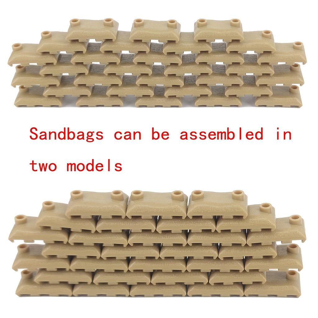 60 шт. MOC, военные мешки с песком, строительные блоки, совместимые с солдатами WW2, оружие, кирпичи, сделай сам, армейские детали сцены, игрушки для мальчиков, подарок