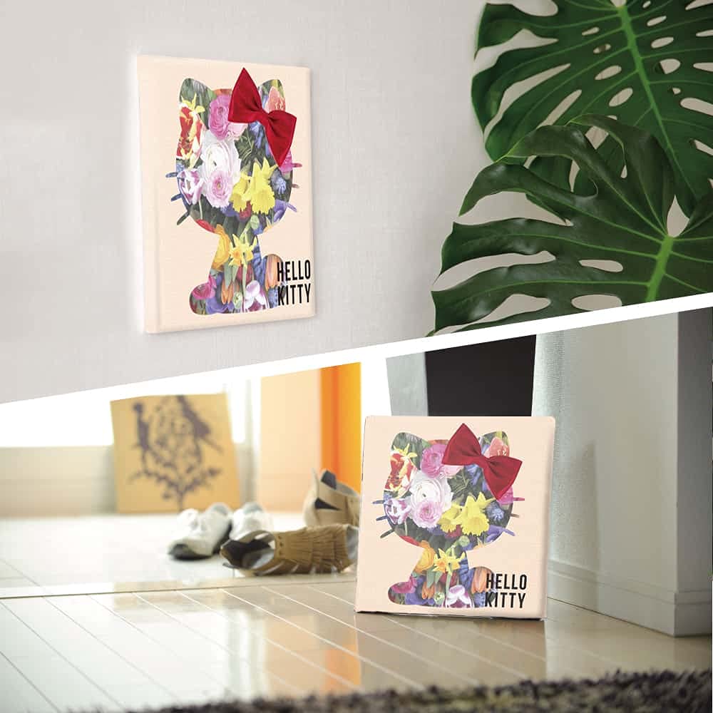 Художественная панель с кошкой Hello Kitty, 30 см x 30 см, Сделано в Японии, Постер, Стильный декор интерьера, Декор для гостиной, Мода персонажей, Панель из ткани с цветочным рисунком
