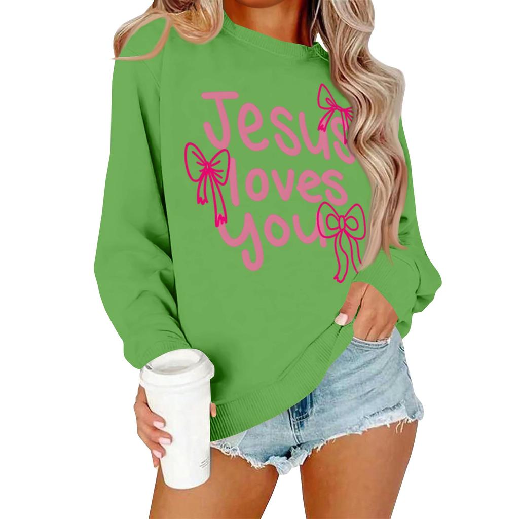 Женская повседневная модная блузка с длинным рукавом и круглым вырезом с принтом и пуловером