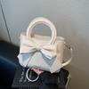 Simple Women's Bag 2025 New Trendy High Value Sense Retro Bow Portable Shoulder Messenger Bag