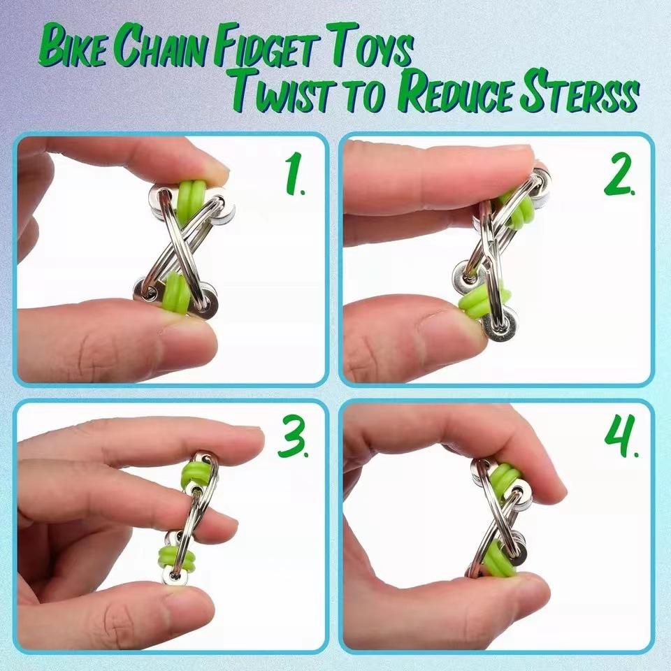 5/15/30 шт. Кольца-шестеренки Flippy Chain Fidget-игрушки для СДВГ, тревожности и аутизма, снятие стресса, цепь от велосипеда, сенсорные игрушки для взрослых и детей