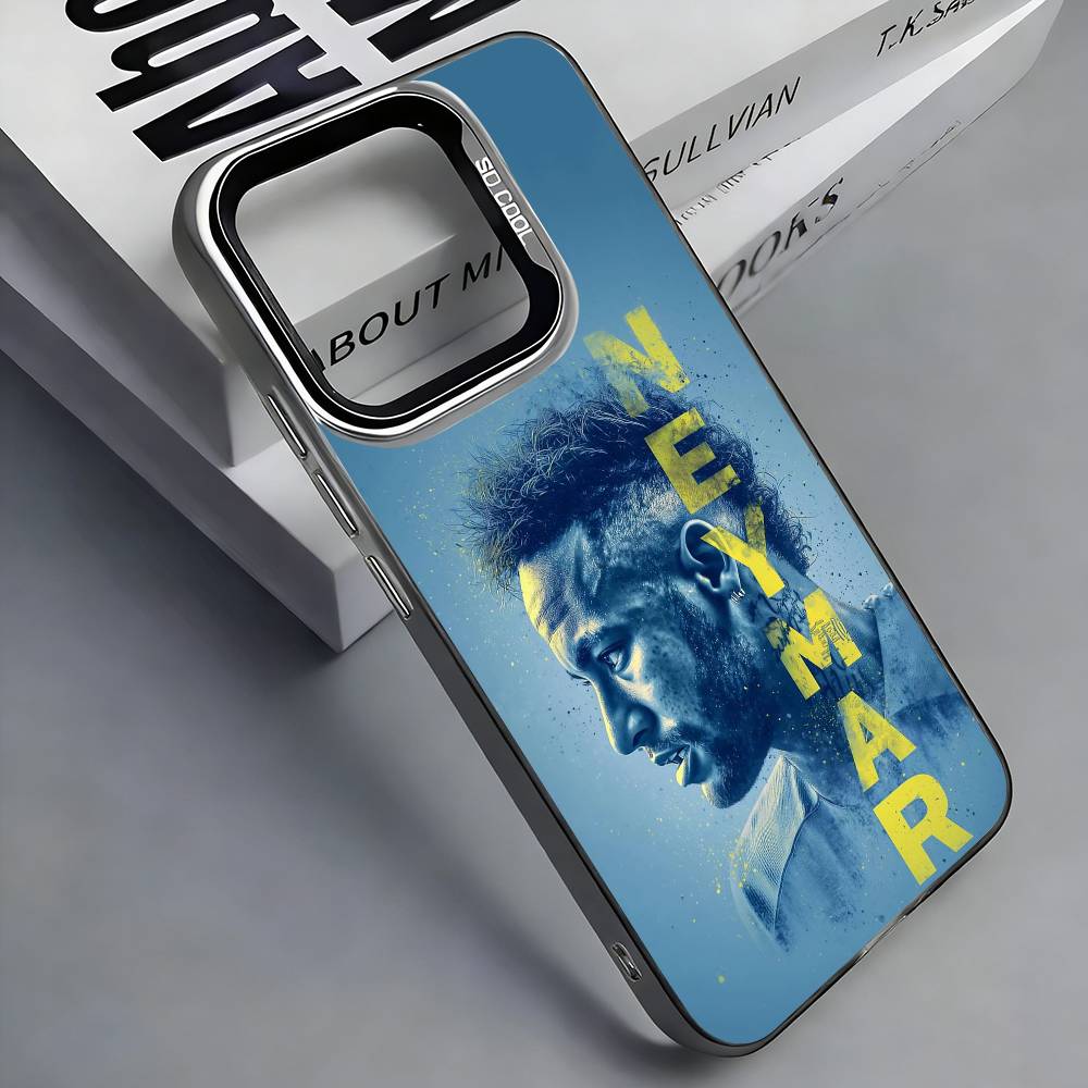 Футбольный 10 Для N-Неймара Чехол для телефона Для iPhone 17,16,15,14,13,12,11 Plus,Pro Max,Цветной Серебристый Чехол для телефона