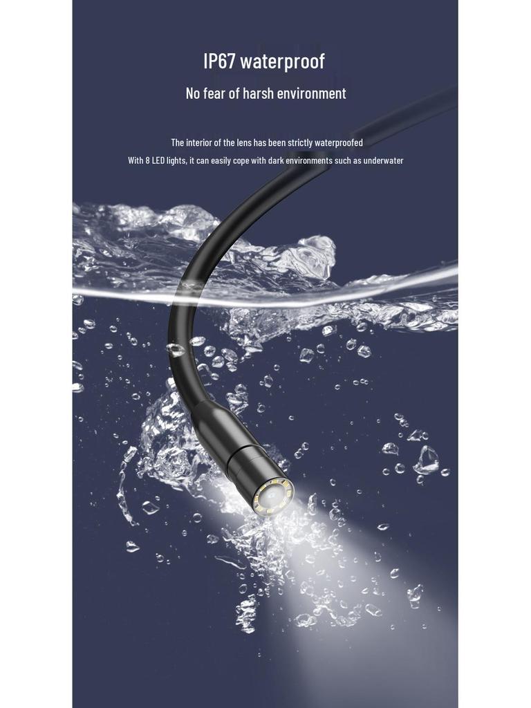 1m/5m/10m 1080P WiFi Endoscope for Industrial & Automotive Pipeline Repair - High-Definition Home Use