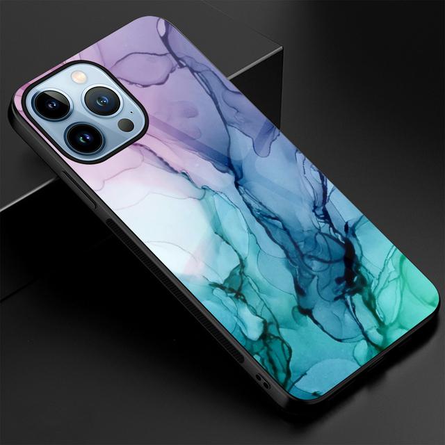 Модный чехол с цветным мрамором для Iphone 14 13 11 12 Pro Max Mini Xs Xr X 7 8 6s Plus Se 2022, задняя крышка из закаленного стекла