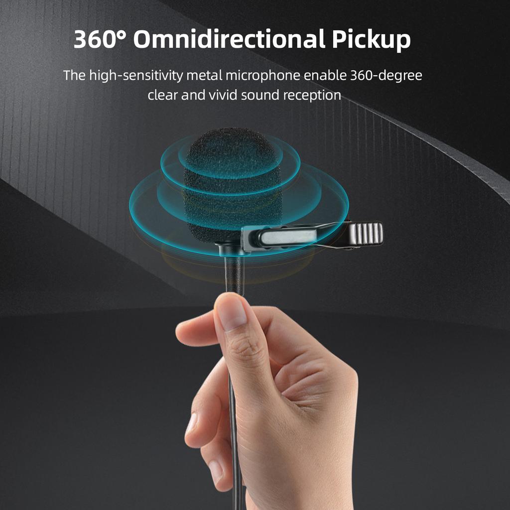 SJCAM Sports Camera Clip-on Microphone Lapel Mic Plug-and Play 360 Degrees Omnidirectional Pickup Noise