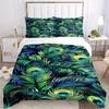 3pcs Animal-themed Peacock Feathers Soft and Comfortable Breathability, Bedding Set, Machine Washable, Suitable for All Seasons167