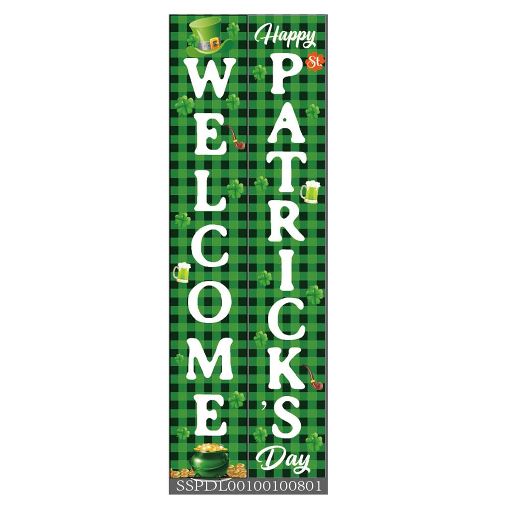 St. Patrick'S Day Family Party Door Frame Decoration Couplet Polyester Cloth Flag Poster Customization