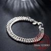 Promotion 100% Authentic 925 Sterling Silver Women Chain Bracelet 10MM Fashion Men's Jewelry Silver Men Bracelet