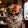 Clown's Hair Kitty Wavy Hair Adjustable Fit Cat Fake Hair  Party Play Costume