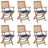 Day and Night - Day and Night Folding Garden Chairs 6 Units and Cushions Solid Acacia Wood