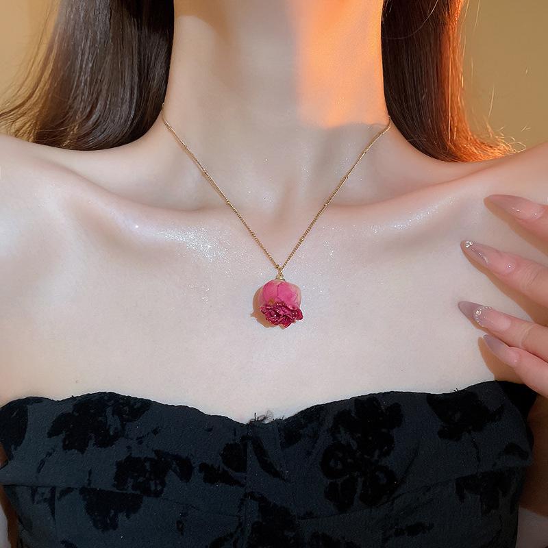 Золотое колье-боб из слитков - Нержавеющая сталь, Нишевый дизайн, Простая цепочка для ключиц, Универсальная модная бижутерия