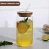 Прозрачная стеклянная чашка в форме банки, прочные чашки из боросиликатного стекла, кофейные кружки для напитков