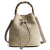 Women Handbag Vintage Retro Beach Bag Straw Rope Knitted Bucket Messenger Bag