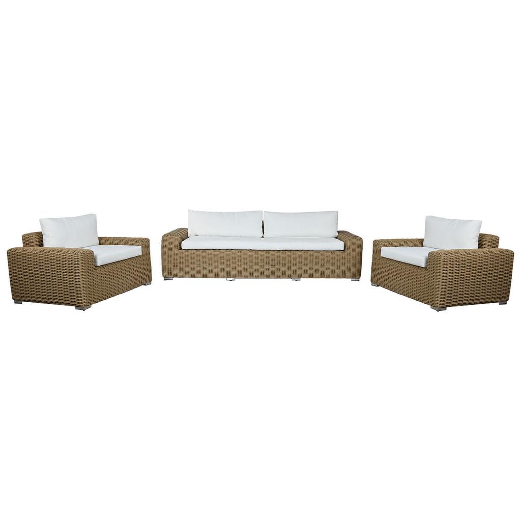Диван + столовый комплект Home ESPRIT Синтетическое ротанговое стекло 248 x 85 x 80 см