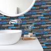 6PCS Marble Pattern Tile Stickers 3D Effect Wall Tile Stickers DIY Wall Decals  Kitchen Bathroom