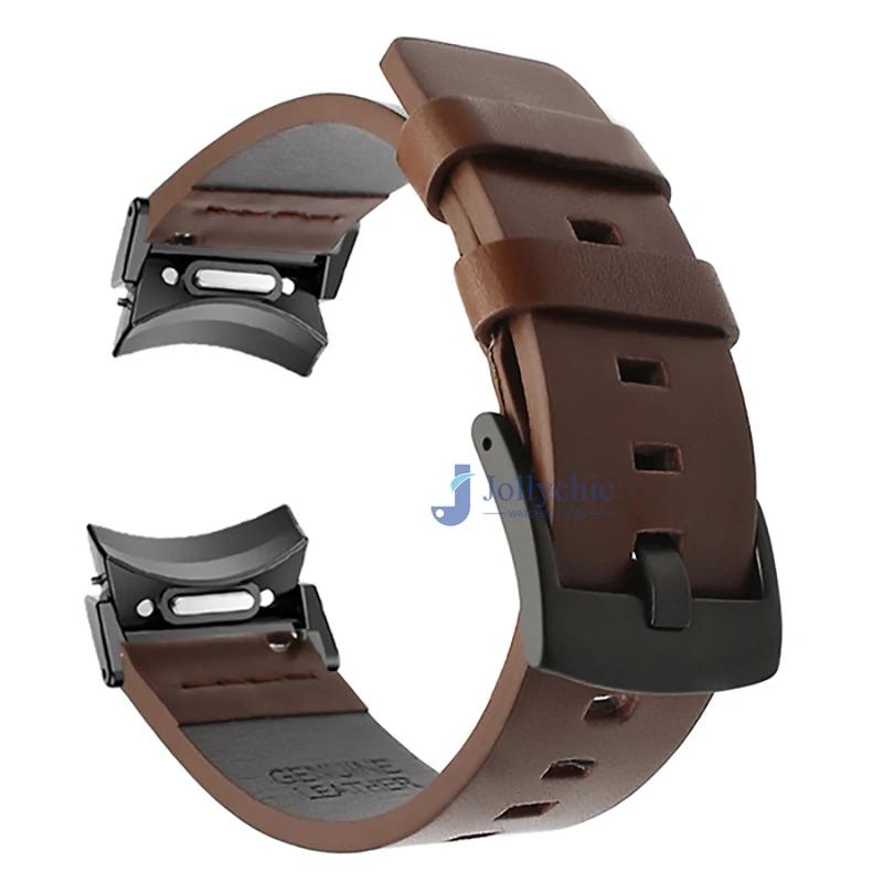 Кожаный ремешок без зазоров для Samsung Galaxy Watch 7 6 5 4 40 44 мм Ремешок с металлической пряжкой Quick fit для Galaxy Watch6 4 classic 43 47 мм