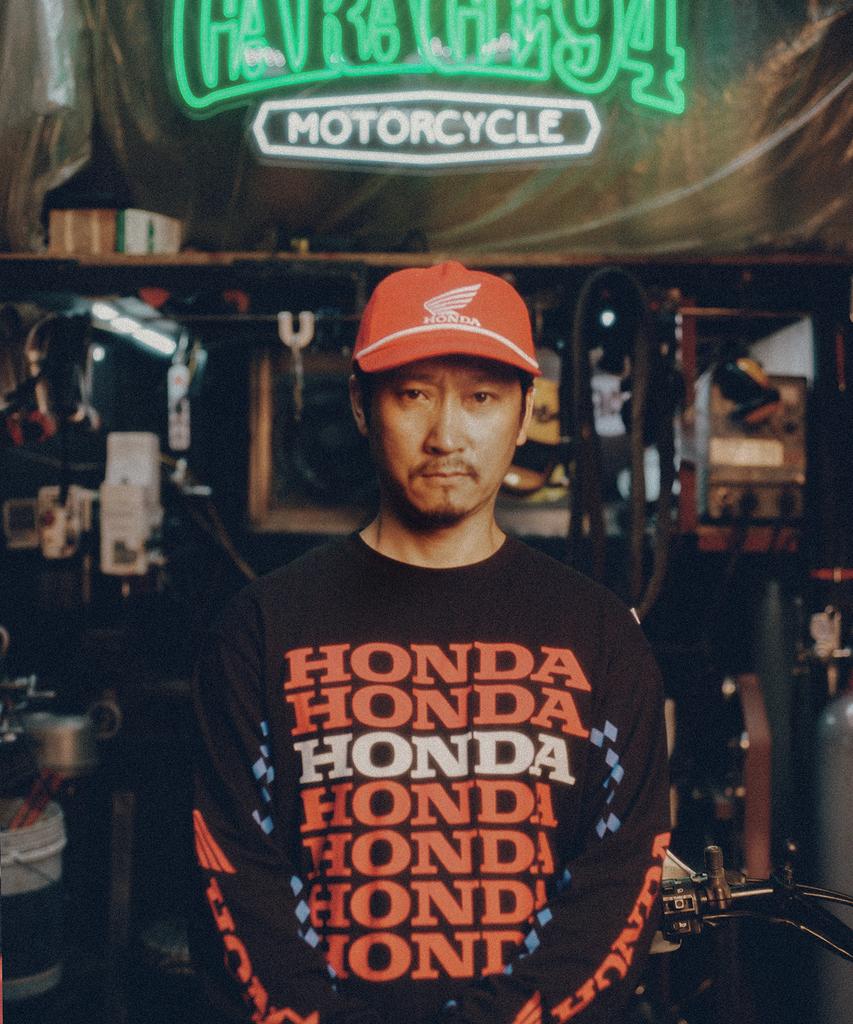 PHYPS MOTORCYCLE Honda Vtg Кепка Тракер_Красный
