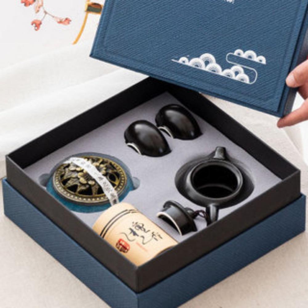 Набор для чая Кунг-фу из керамики печи Гэ Чао, Подарочная коробка к Празднику середины осени, Гуочао