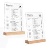 Uccellino Sign Holder, Set of 2, Menu Stand, 2-Way Wooden and Acrylic, A4, A5, A6, Vertical and Horizontal, Pop Stand (Vertical, A6)