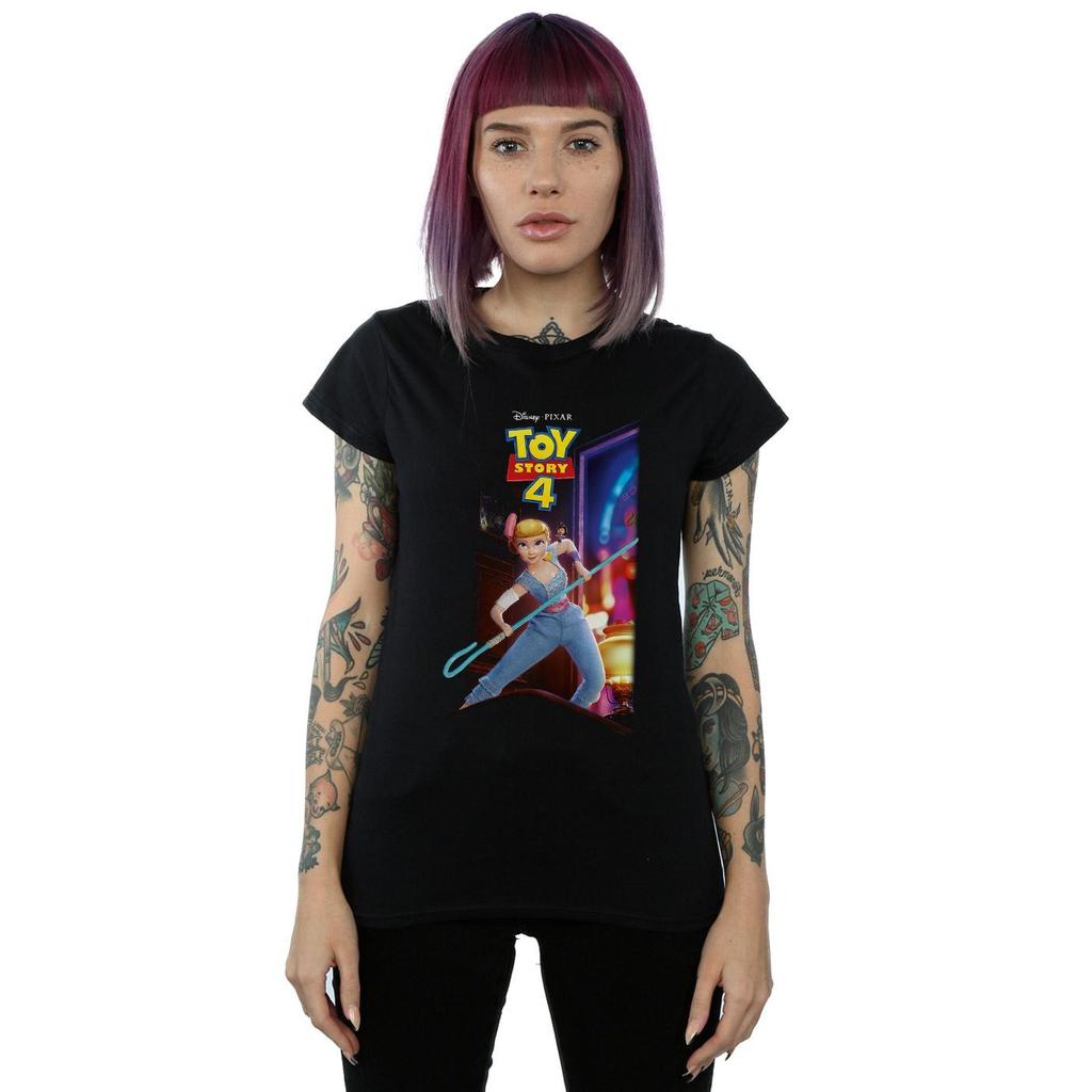 Disney Womens/Ladies Toy Story 4 Bo Peep And Giggle McDimples Poster Cotton T-Shirt