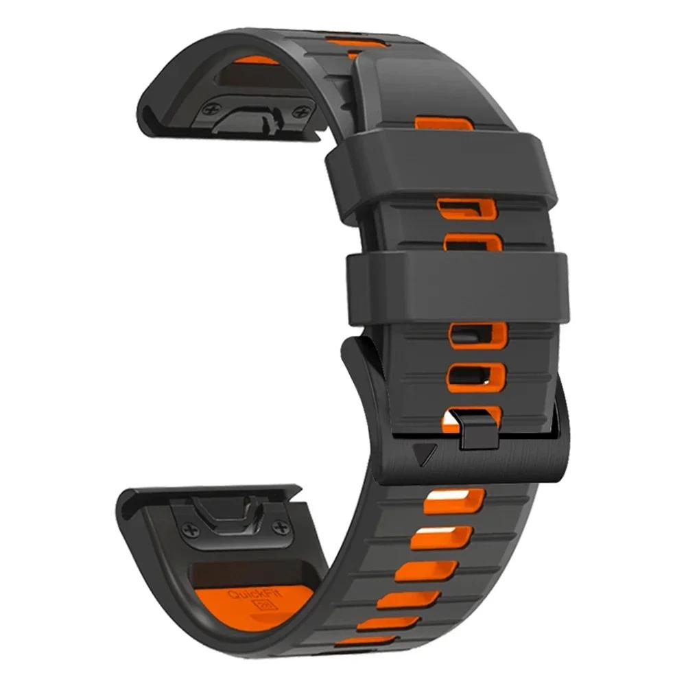 22 мм 26 мм Силиконовый ремешок QuickFit для Garmin Fenix7 7X 8 E 6 6X 5 5X/Epix Gen2/Instinct/Forerunner 970 Умный спортивный ремешок Браслет