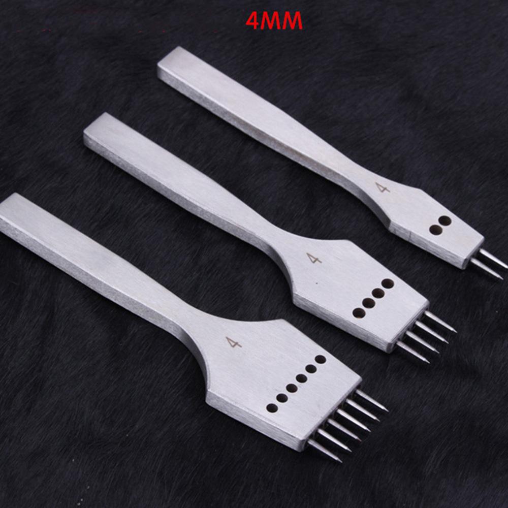 3 шт./компл. 3/3,38/3,85/4 мм кожаное ремесло с круглым отверстием, колющее железное долото, съемная головка для вышивания кожи, инструменты для перфорирования 2/4/6 зубов