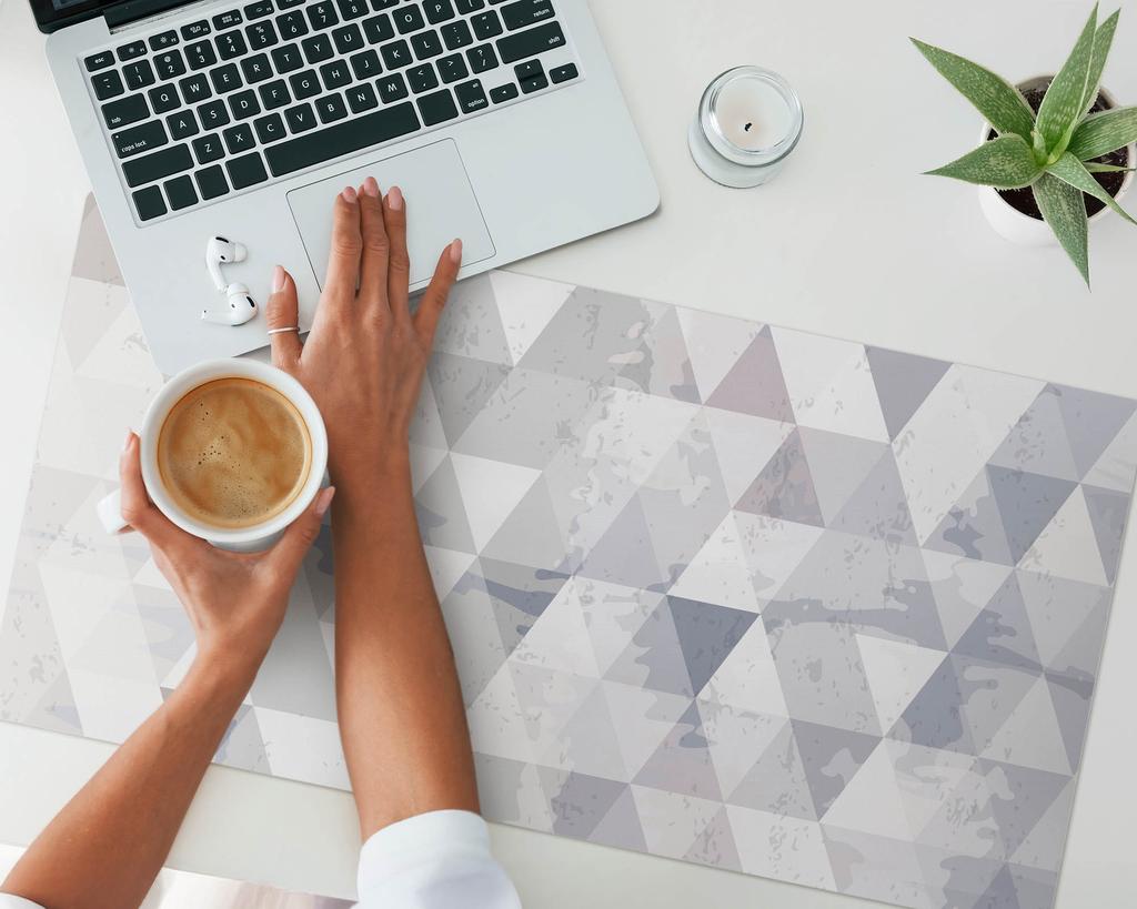 Protective Decorative Mat for Office Table Geometric Camouflage 90x45 cm