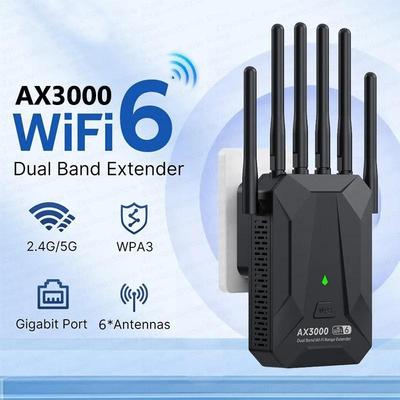Репитер WiFi 6 3000 Мбит/с двухдиапазонный 2,4 ГГц 5 ГГц расширитель WiFi усилитель WiFi расширитель сигнала дальнего радиуса действия для дома/офиса вилка ЕС