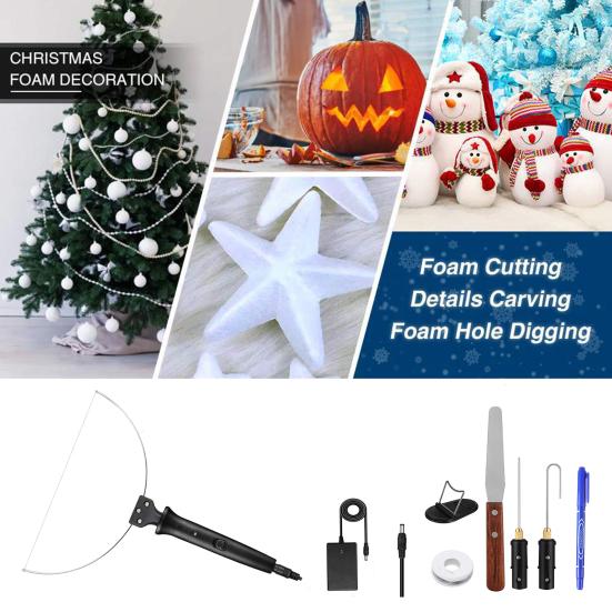 1 комплект, электрический резак для пенопласта, 3 в 1, быстрый нагрев, вилка стандарта США, 100-240 В, 18 Вт, сделай сам, резьба по пенопласту, безопасная ручная ручка для резки пенополистирола, товары для дома