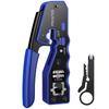 Proster RJ45 Crimping Compatible with and Penetrating Crimping Crimps and Cuts RJ45 Includes Mini Strip Cutter Tool, CAT6A, CAT6, CAT5, CAT7, Pliers,