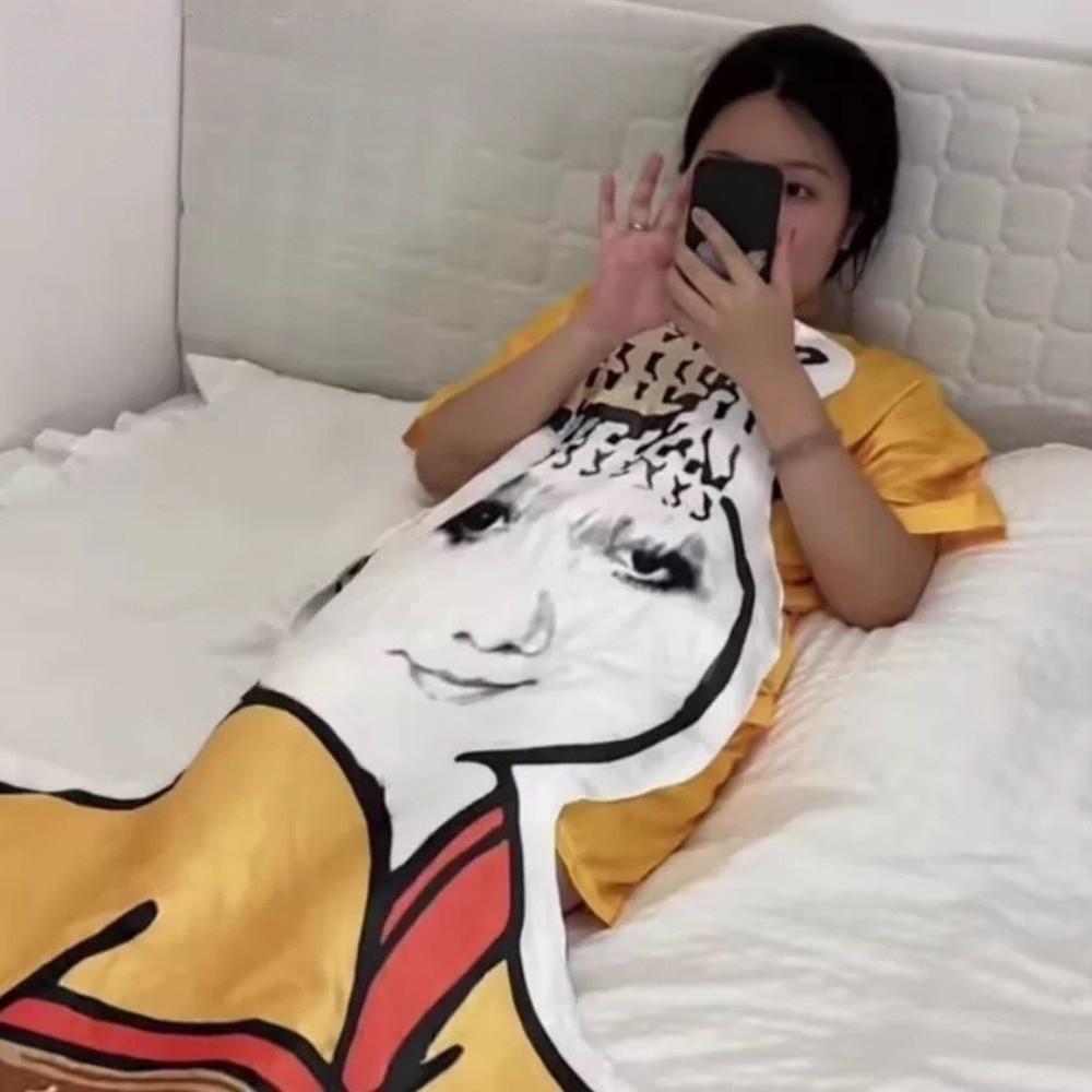 Фланелевое китайское мем-одеяло Устойчивое к выцветанию Плед для дивана Одеяло с императорским драконом Гостиная