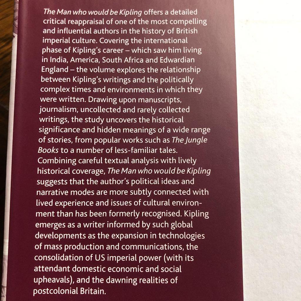 [USED] The Man Who Would Be Kipling: The