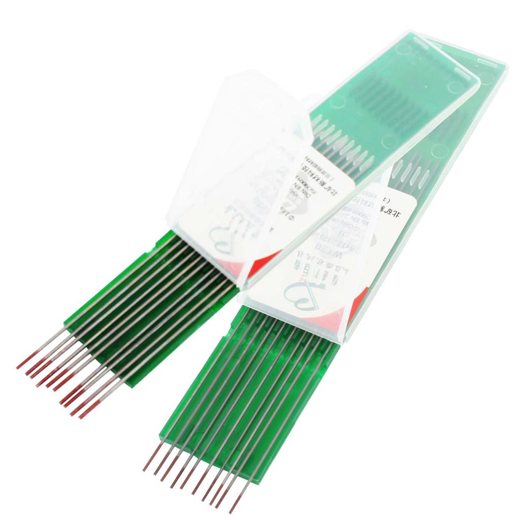 Сварочные вольфрамовые электроды Принадлежности для горелок TIG, упаковка из 10 шт. (Красный – 2% торированного вольфрама (WT20), 1/16 дюйма, 040 дюйма)