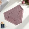 4Pcs Lace Plus Size Underwears Women's Sexy Panties High Quality Striped Briefs Girls Solid Sports Comfortable Lingerie