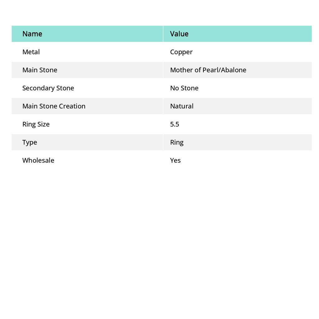 Натуральный драгоценный камень из ракушки морского ушка Кольцо ручной работы из медной проволоки, размер 5,5 L2E42