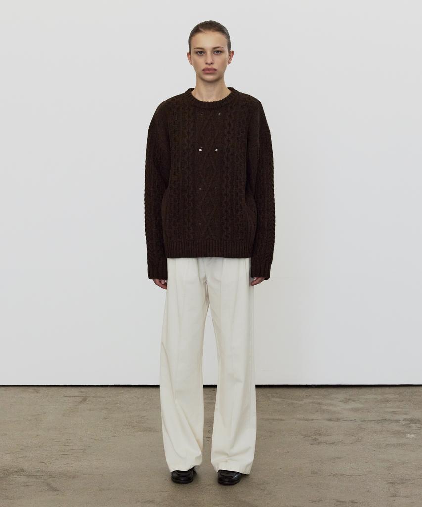 Eliotti Aran Wool Sweater_2Color