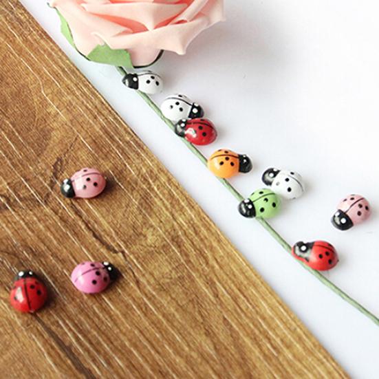 100Pcs Colorful Mini 3D Wall Stickers Home Decor Kid Toys DIY Ladybird Ladybug