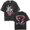 Рэпер Крис Браун Breezy Bowl XX Тур Винтажные стираные футболки Мужские Женские Хип-Хоп Модные Футболки Мужская Хлопок Ретро Футболка