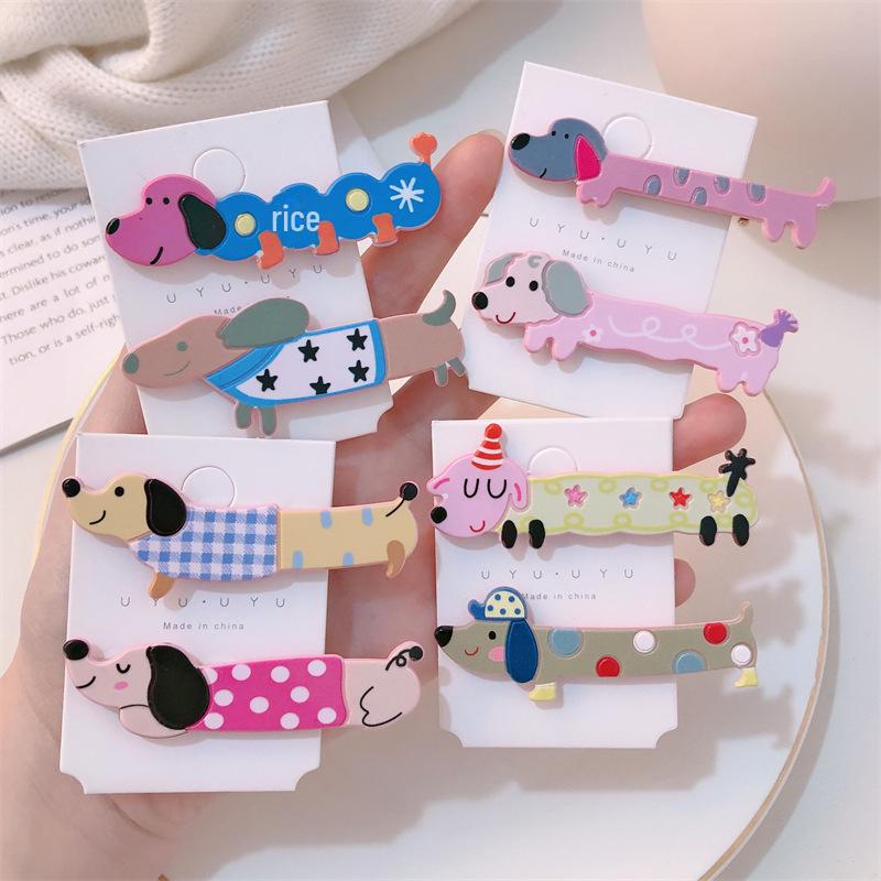 Очаровательная заколка для волос в виде мультяшного щенка - милая девичья заколка в виде утконосика для боковой челки, милый новый стиль аксессуара для волос